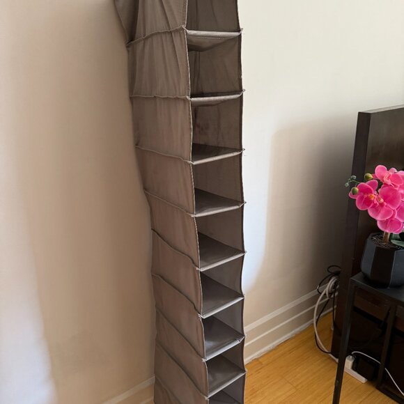 The Container Store 10-Compartment Hanging Closet Organizer Grey - Picture 2 of 9